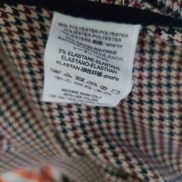 Free‎ People Mini Skirt 2 Black Red Houndstooth Ruched Soft Career Office - Picture 5 of 6